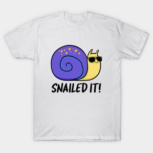 Snailed It Cute Snail Pun T-Shirt